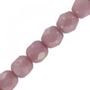 Czech Fire polished faceted glass beads 3mm Chalk white lila luster